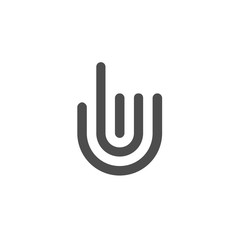 Hand gestures symbol and finger different signs logo vector line style