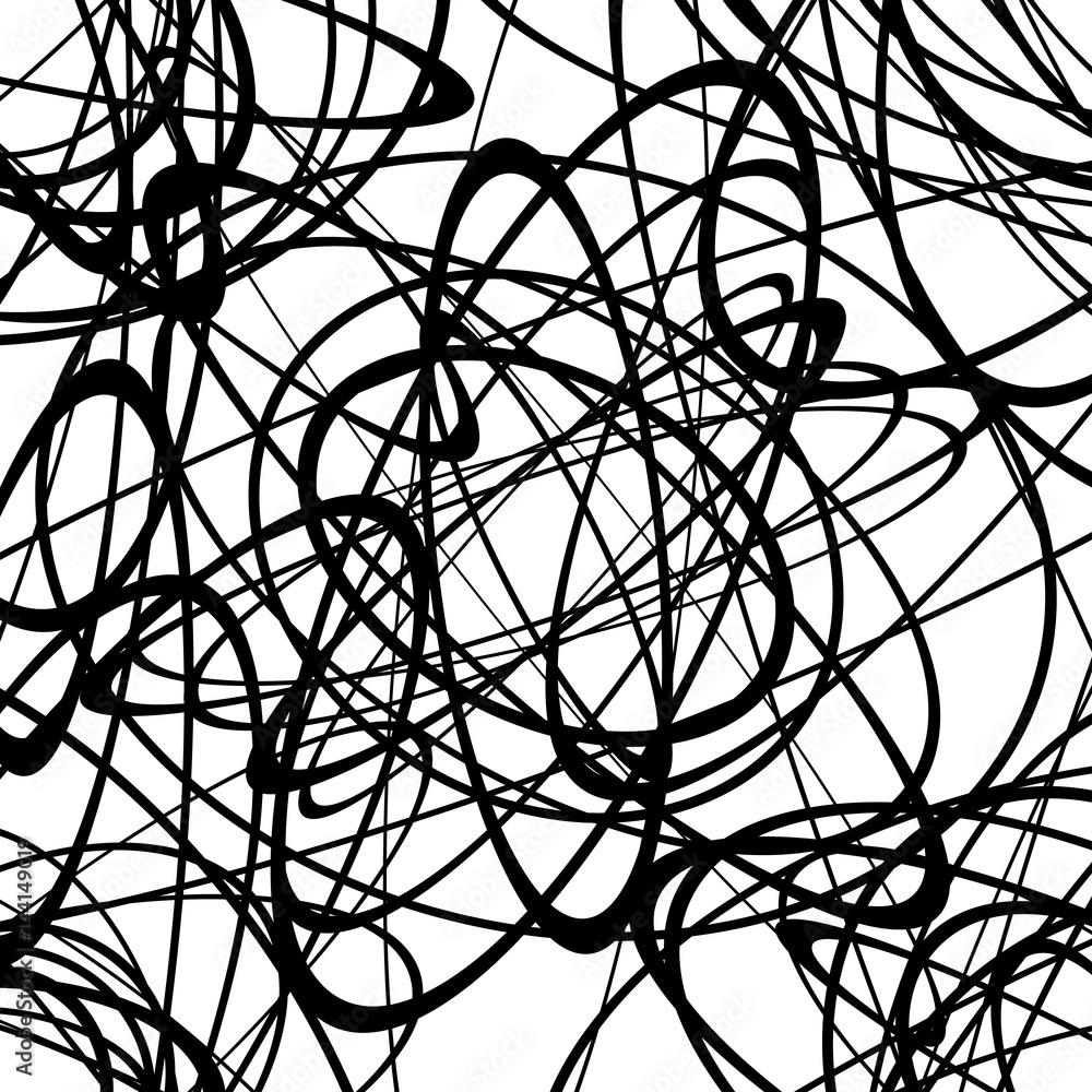 Leinwandbilder Geometric monochrome texture / pattern with random shapes. Abstract geometric art