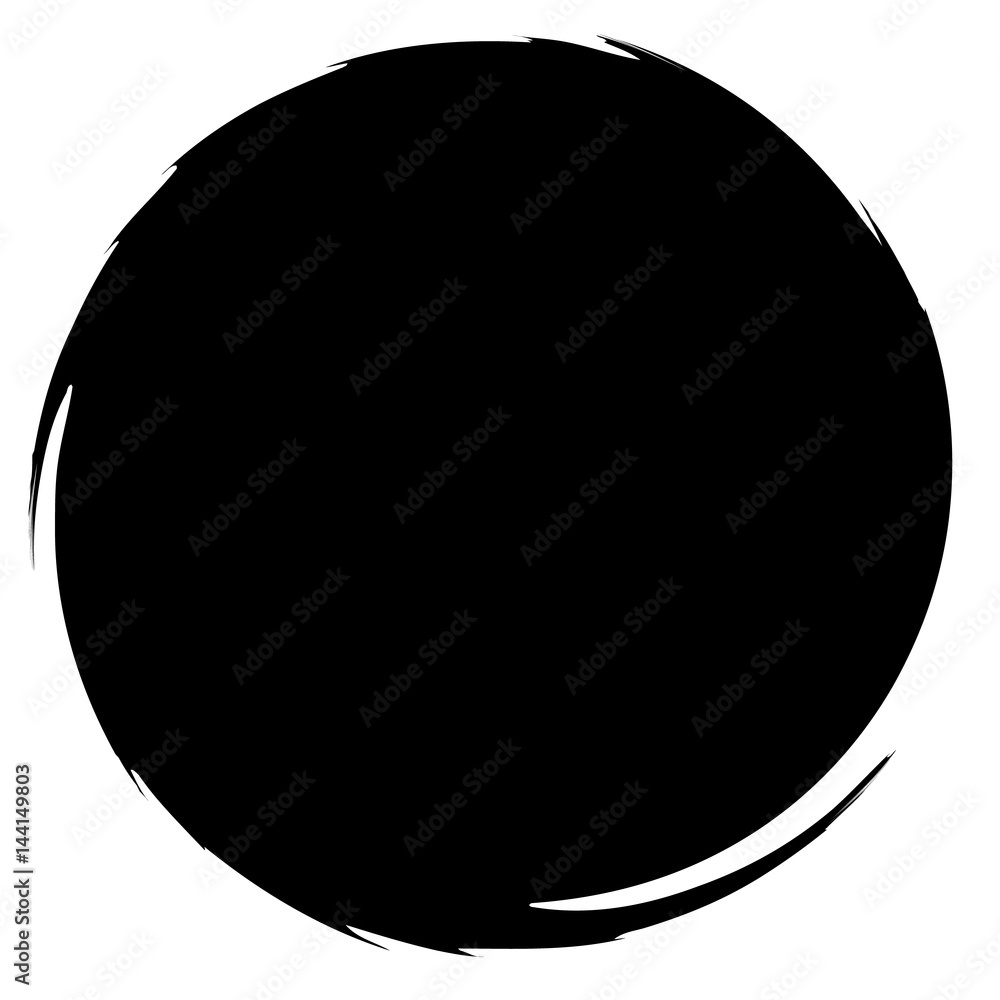 Poster Grungy smeared circle. Abstract splash shape silhouette.