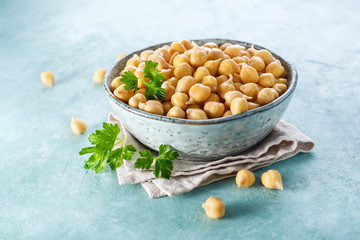 Sprouted chickpeas in the bowl.
