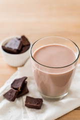 glass of chocolate milk