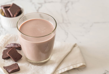 glass of chocolate milk