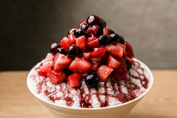 fresh fruits strawberry shaved ice