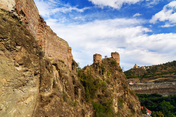 Fototapeta na wymiar Ruins of Narikala Fortress in Tbilisi, Georgia