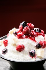 fresh fruits strawberry shaved ice