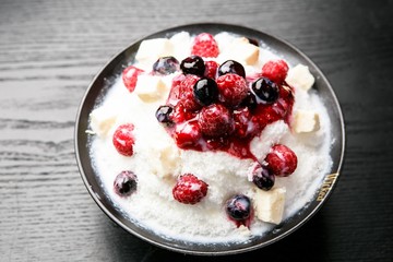 fresh fruits strawberry shaved ice 