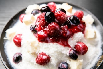 fresh fruits strawberry shaved ice
