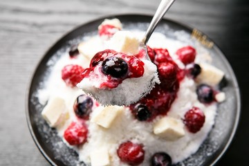 fresh fruits strawberry shaved ice