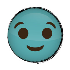 happy cartoon face icon over white background. colorful design. vector illustration