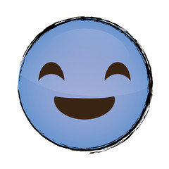 Obraz premium happy cartoon face icon over white background. colorful design. vector illustration