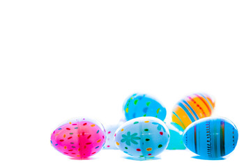 Colorful Easter eggs, isolated on white.
