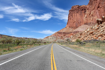 Highway 24 in Capitol Reef National Park, Utah