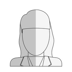 woman avatar icon over white background. vector illustration