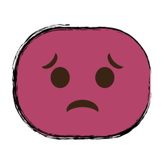 sad cartoon face icon over white background. colorful design. vector illustration