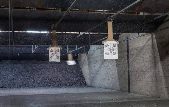 Target rows at a shooting range.