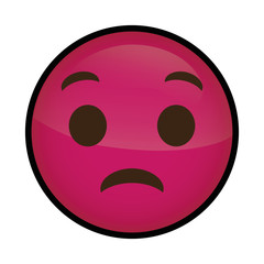 sad cartoon face icon over white background. colorful design. vector illustration