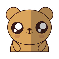 kawaii bear animal icon over white background. colorful design. vector illustration
