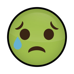 sad cartoon face icon over white background. colorful design. vector illustration