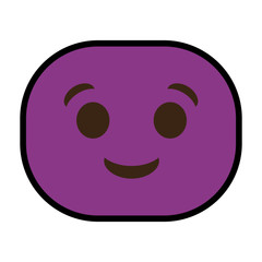 happy cartoon face icon over white background. colorful design. vector illustration