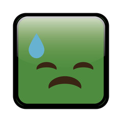 Sad cartoon face icon over white background. colorful design. vector illustration