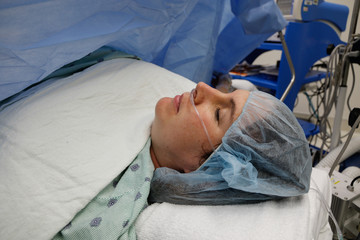 People: Woman about to have a C Section