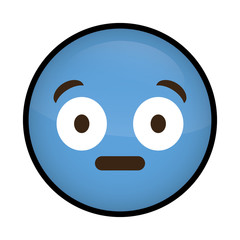 Fototapeta premium surprised cartoon face icon over white background. colorful design. vector illustration