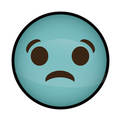 Fototapeta premium sad cartoon face icon over white background. colorful design. vector illustration