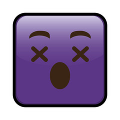 dizzy cartoon face icon over white background. colorful design. vector illustration