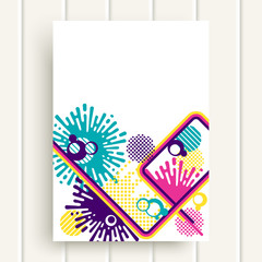 Retro style abstraction. Decorative design for cover, brochure, card, poster, invitation, placard, flyer. Vector illustration.