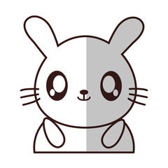kawaii bunny animal icon over white background. vector illustration