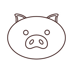 kawaii pig face icon over white background. vector illustration