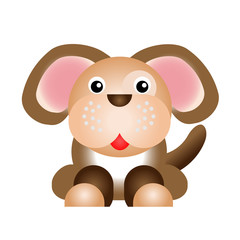 cute cartoon illustrations of a happy  dog