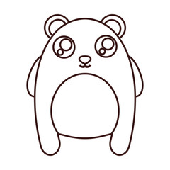 kawaii panda bear animal icon over white background. vector illustration