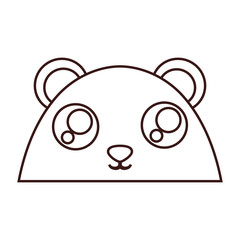 kawaii panda bear face icon over white background. vector illustration