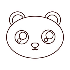 kawaii panda bear face icon over white background. vector illustration