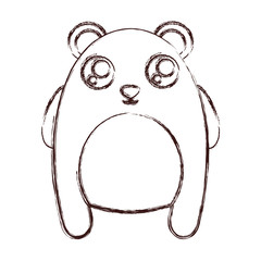 kawaii panda bear animal icon over white background. vector illustration