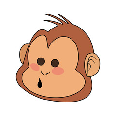 amazed monkey cartoon icon image vector illustration design 
