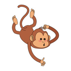 playful monkey cartoon icon image vector illustration design 