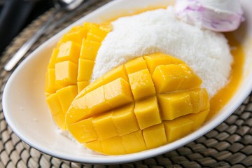 shaved ice with mango, 망고빙수