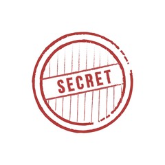 Secret Scratched Grunge Stamp Vector. Isolated on White Background,
