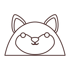 kawaii fox face icon over white background. vector illustration