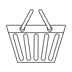 shopping basket icon over white background. vector illustration
