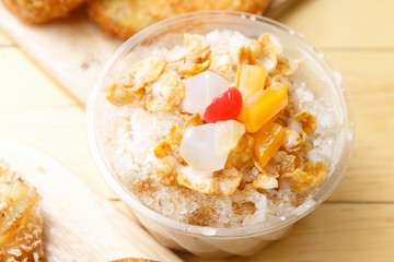 shaved ice with coffee 