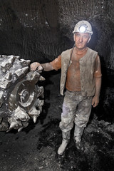 Fototapeta na wymiar miner in a mine