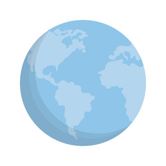 earth planet icon over white background. colorful design. vector illustration