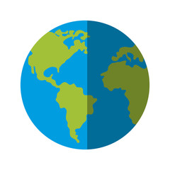 Fototapeta na wymiar earth planet icon over white background. colorful design. vector illustration