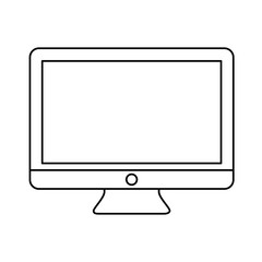 monitor computer icon over white background. vector illustration