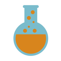 chemical flask icon over white background. colorful design. vector illustration