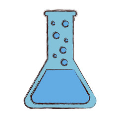 chemical flask icon over white background. colorful design. vector illustration
