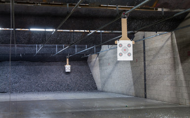 Target rows at a shooting range.